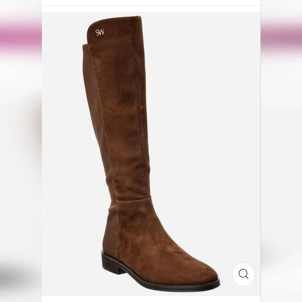 Stuart Weitzman Women's Keelan Suede And Neoprene Knee Boots Size 8.5 - Picture 3 of 16